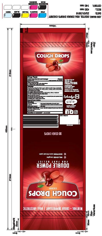 Bag Cherry Front and Backside - BEUTEL USA COUGH DROPS CHERRY imj Seite 1